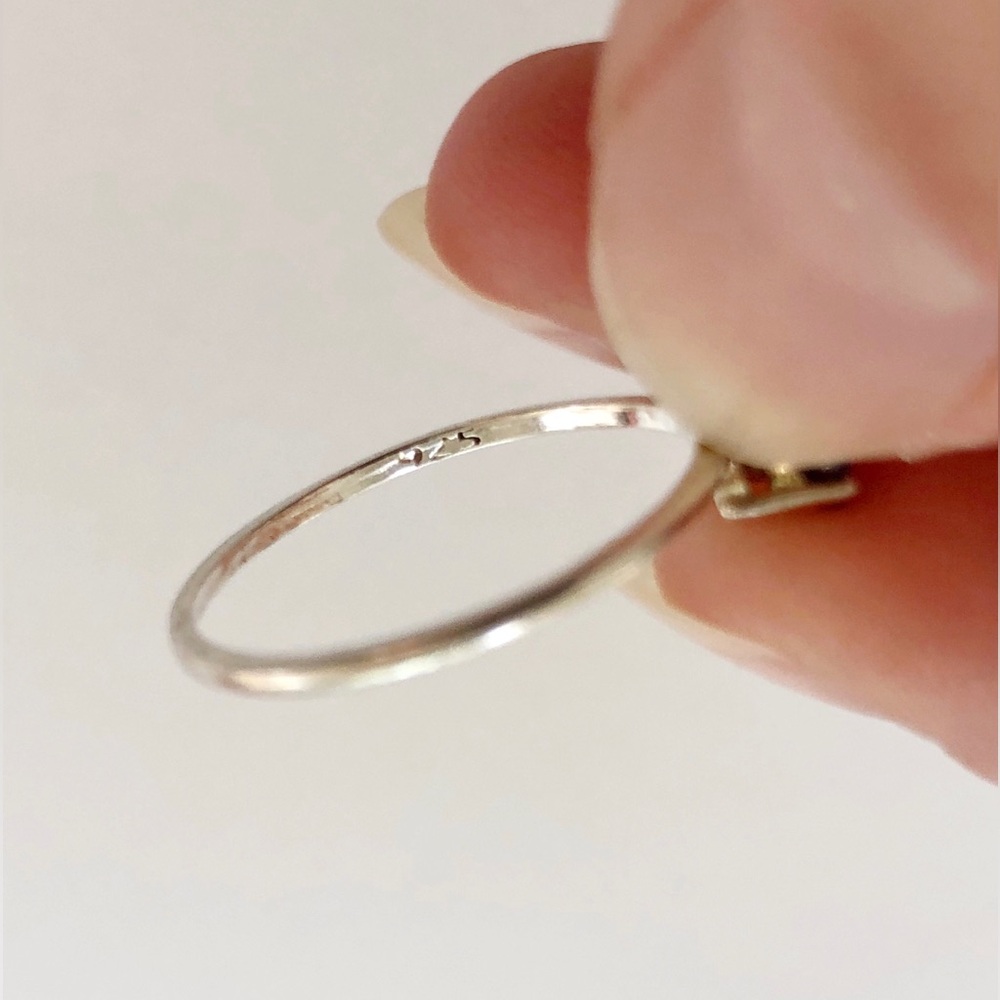 sterling silver and garnet ring - Picture 5 of 7